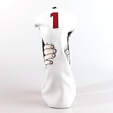 White PU Finger Driver Head Cover